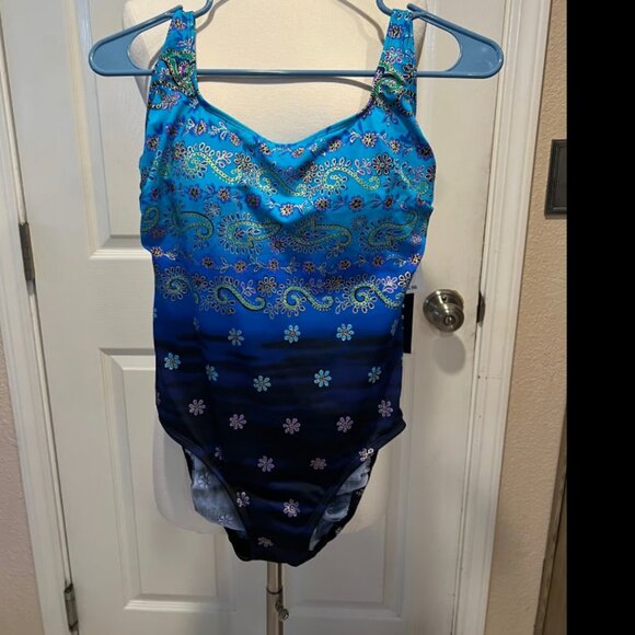 NWT LONGITUDE Crossback Tummy Control One-piece Swimsuit Reg $115.00 Sz 6 - Picture 1 of 9